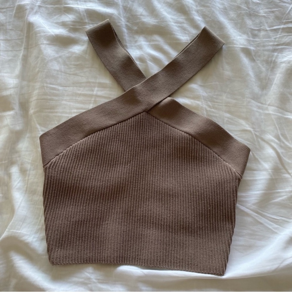 Aritzia Criss Cross Sculpt Knit Top
